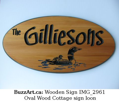 Oval Wood Cottage sign loon